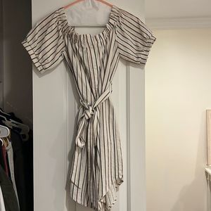 Honey Punch off the shoulder striped dress